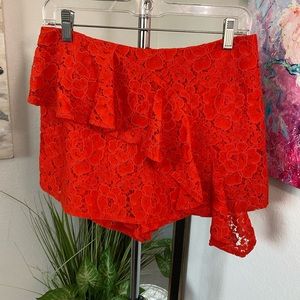 River Island Red Lace Skort Size 12